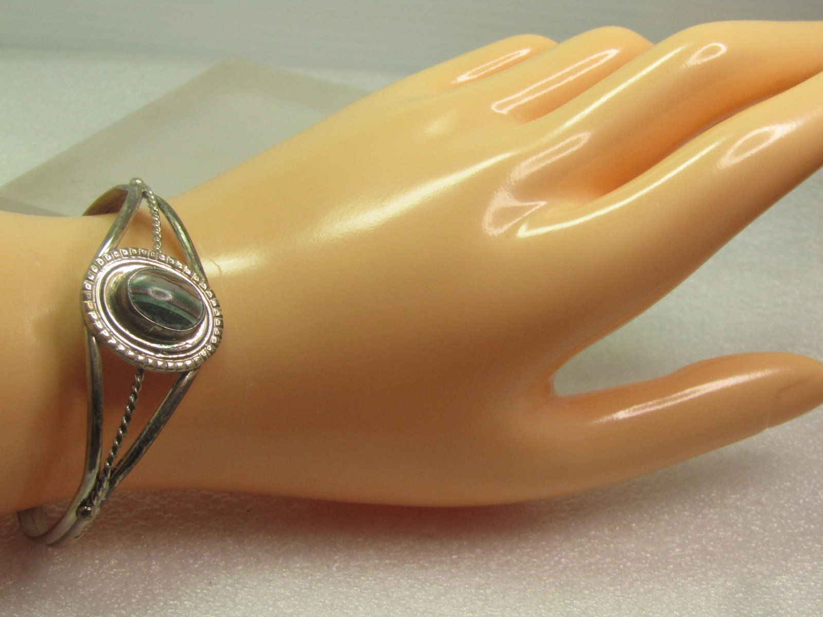 Vintage Navajo Banded Agate Cuff Bracelet, Eugene Jackson, 1960's-1970's, 6.5" - 9