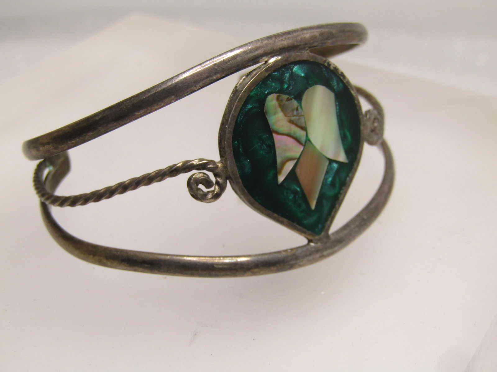 Vintage Inlaid Abalone, MOP Southwestern Bracelet, 5.75", 1960's-1970's - 2