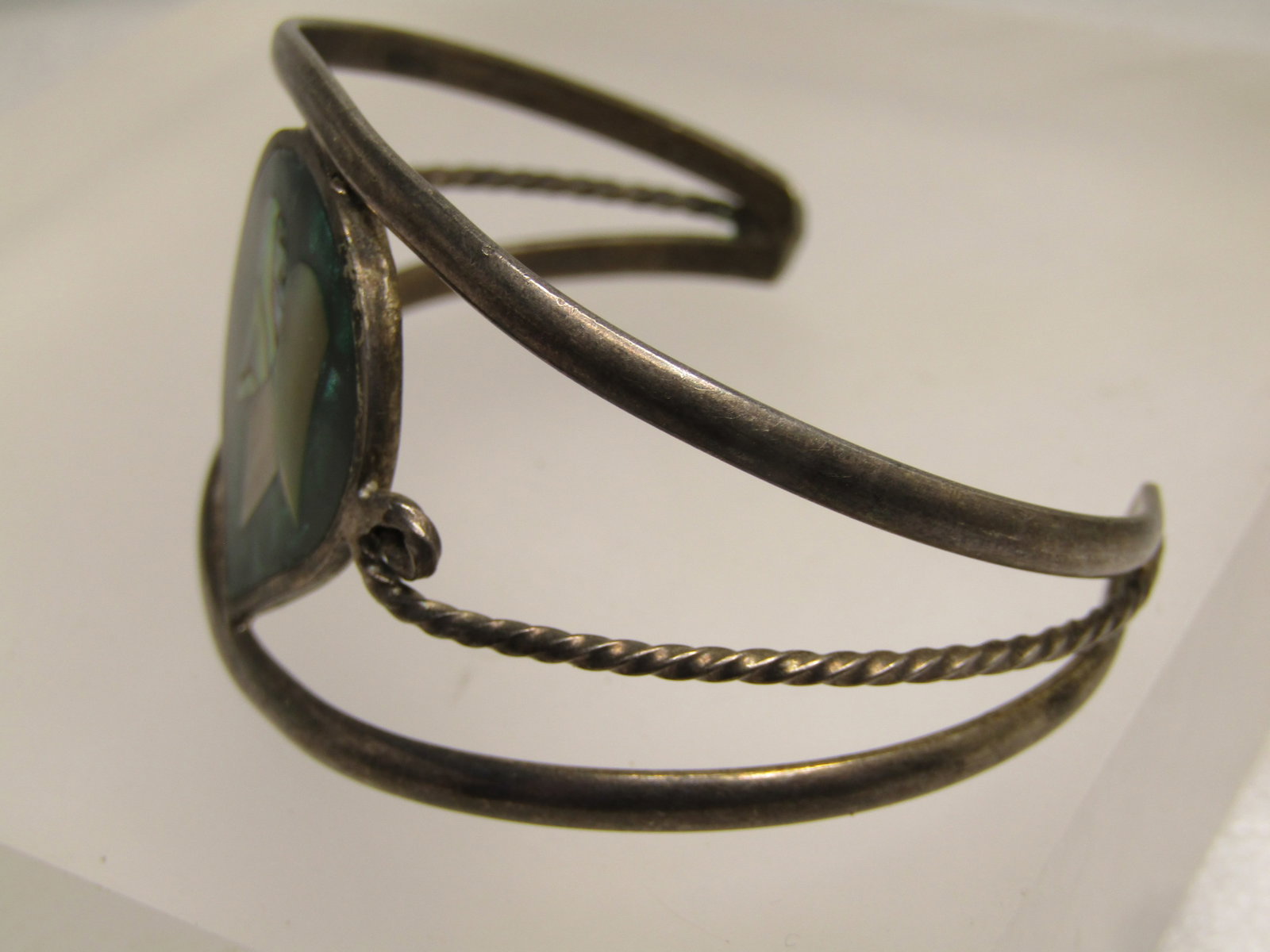 Vintage Inlaid Abalone, MOP Southwestern Bracelet, 5.75", 1960's-1970's - 3