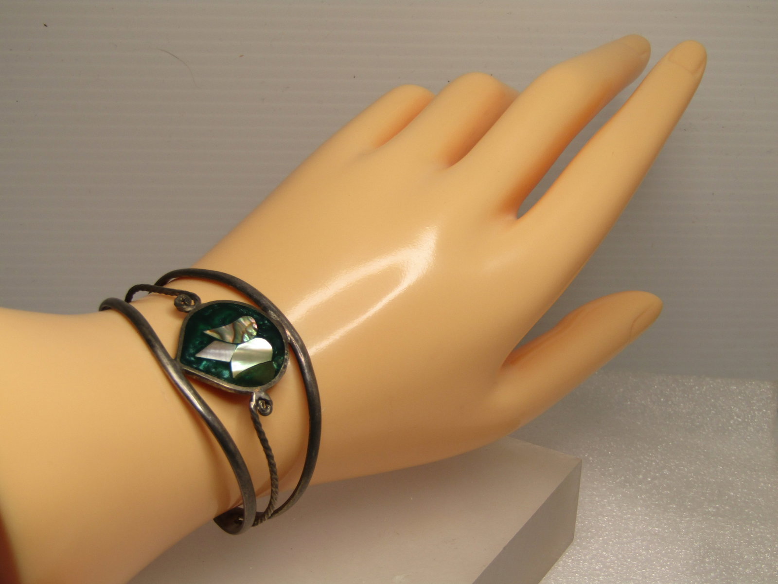 Vintage Inlaid Abalone, MOP Southwestern Bracelet, 5.75", 1960's-1970's - 5