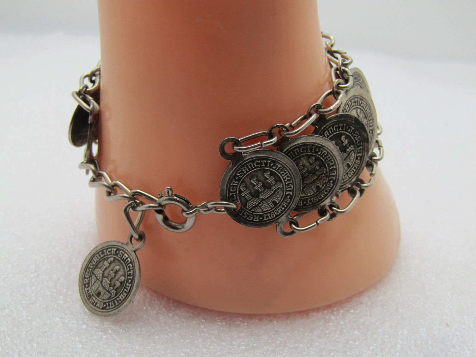 Vintage Republica di San Marino Coin Bracelet,7"-7.5", 1960's - 4