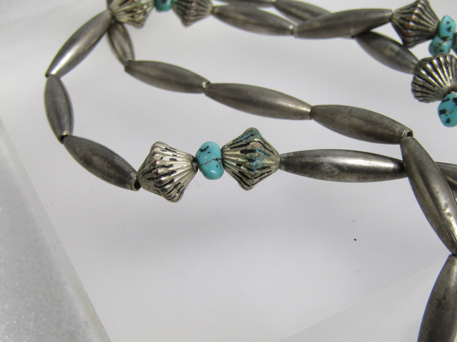 Vintage Southwestern Faux Turquoise Necklace, 26", Unisex, 1970's - 5