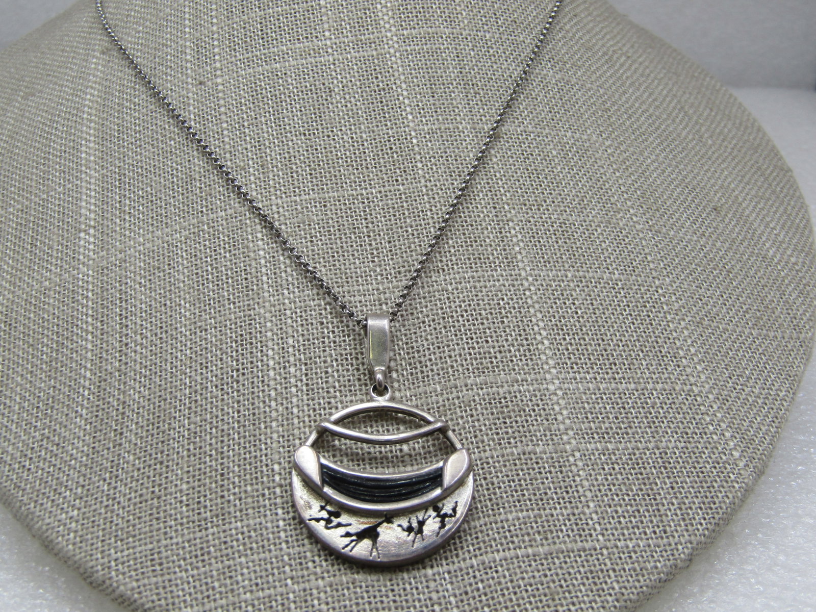 Vintage Sterling African Animal Themed Necklace 18" - 3