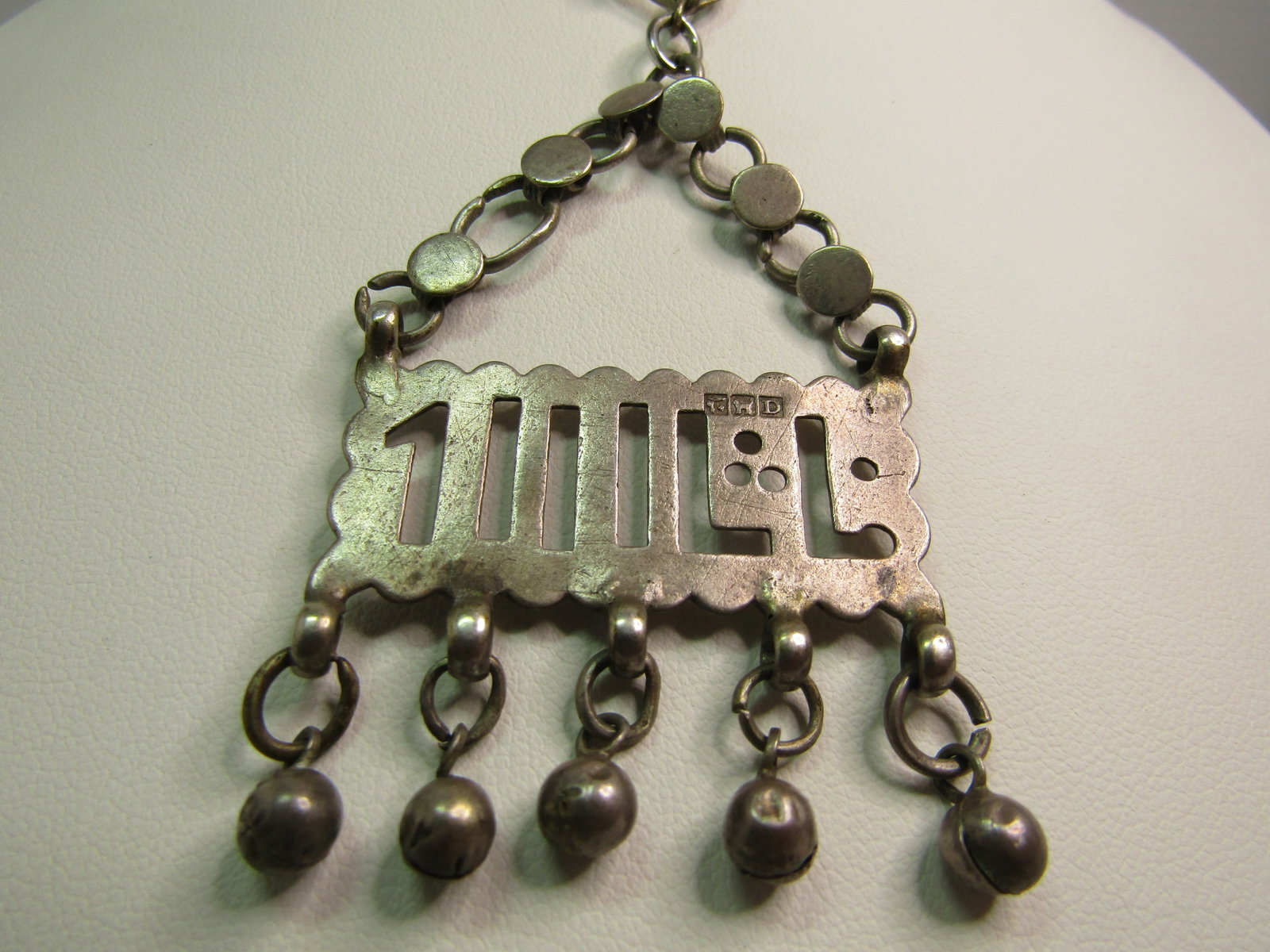 Vintage Silver Egyptian Beduoin Zar Pendant Necklace, 24" - 5