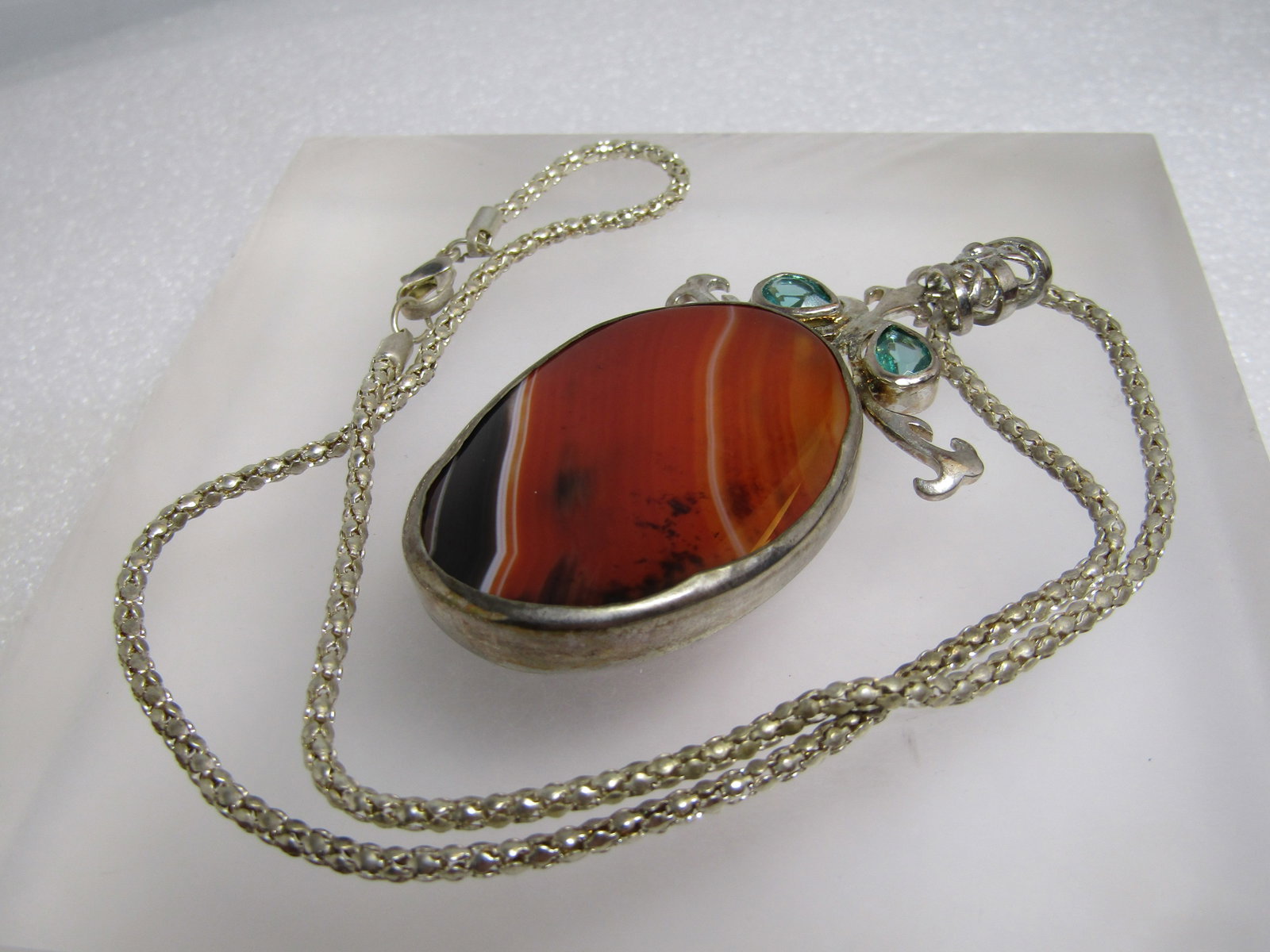 Mod to Southwestern Montana Agate Necklace, 17", 2000's - 7