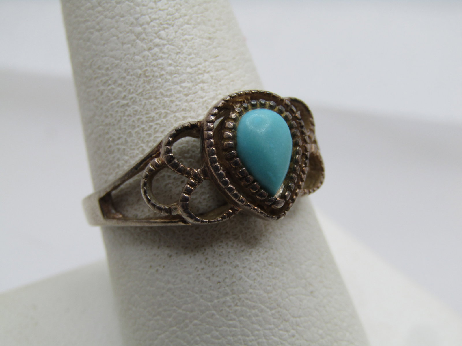 Vintage Sterling Turquoise Southwestern Ring, Sz. 9.5, 1970's-1980's - 2