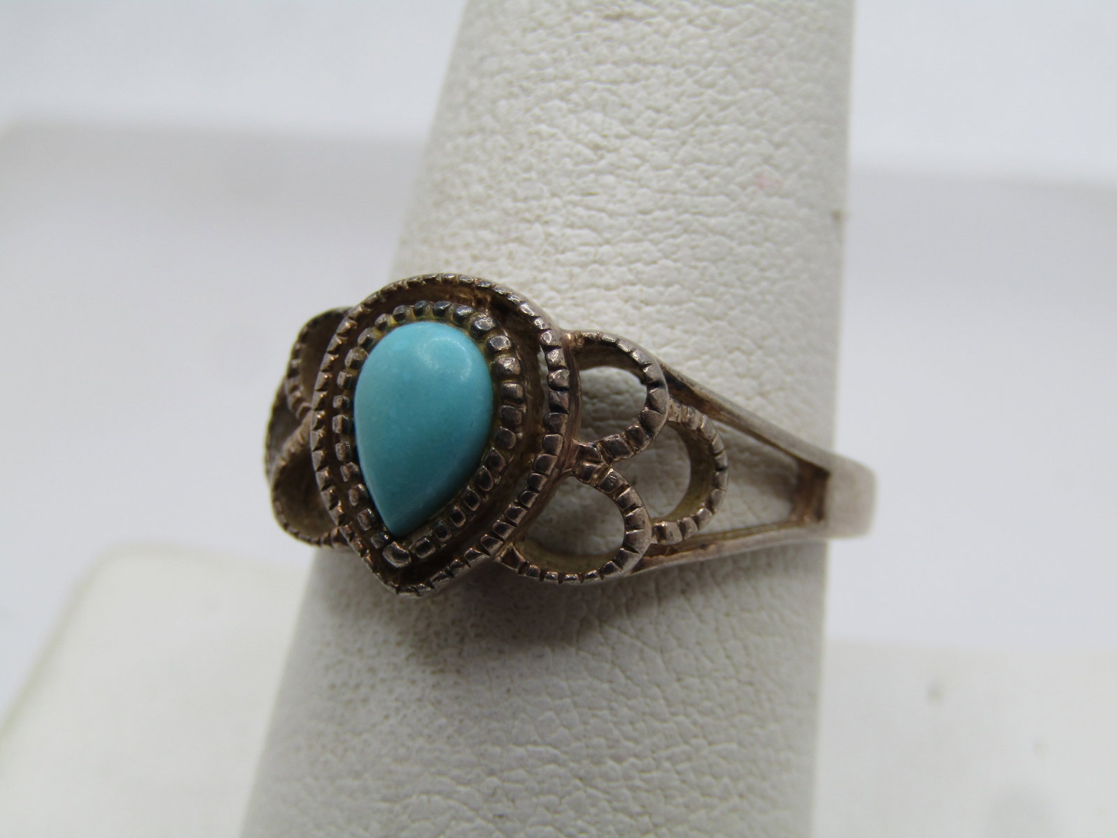 Vintage Sterling Turquoise Southwestern Ring, Sz. 9.5, 1970's-1980's - 3