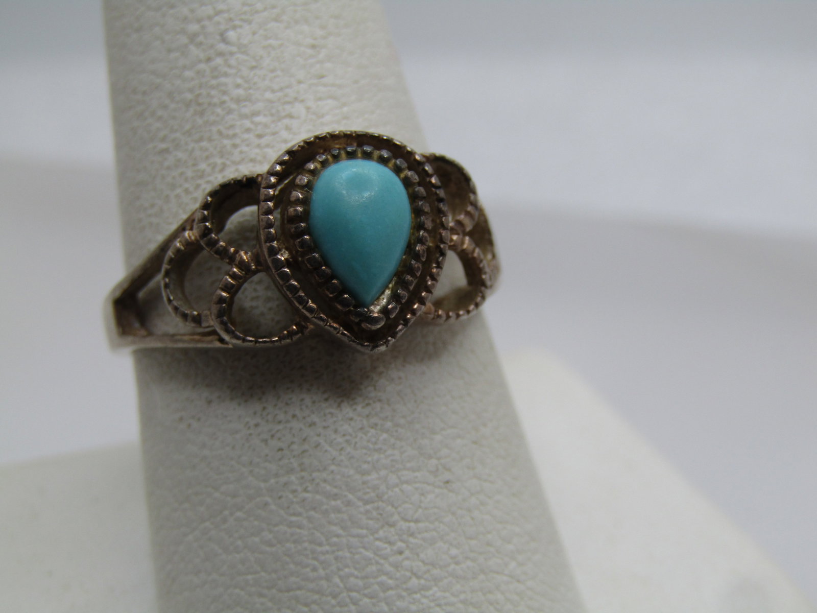 Vintage Sterling Turquoise Southwestern Ring, Sz. 9.5, 1970's-1980's - 5