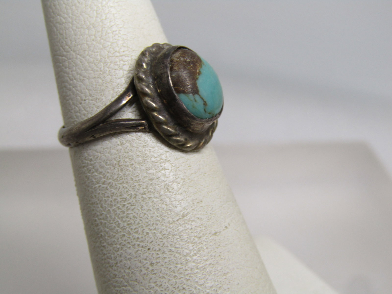 Vintage Sterling Southwestern Turquoise Ring, Sz. 5.75, 1960's-1970's - 2