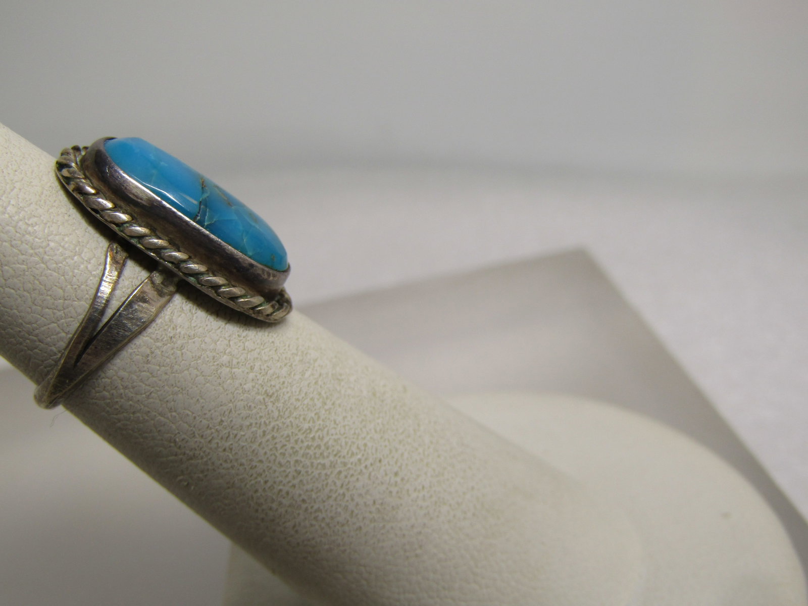 Vintage Sterling Southwestern Turquoise Ring, Sz. 4.25, 1970's-1980's - 2