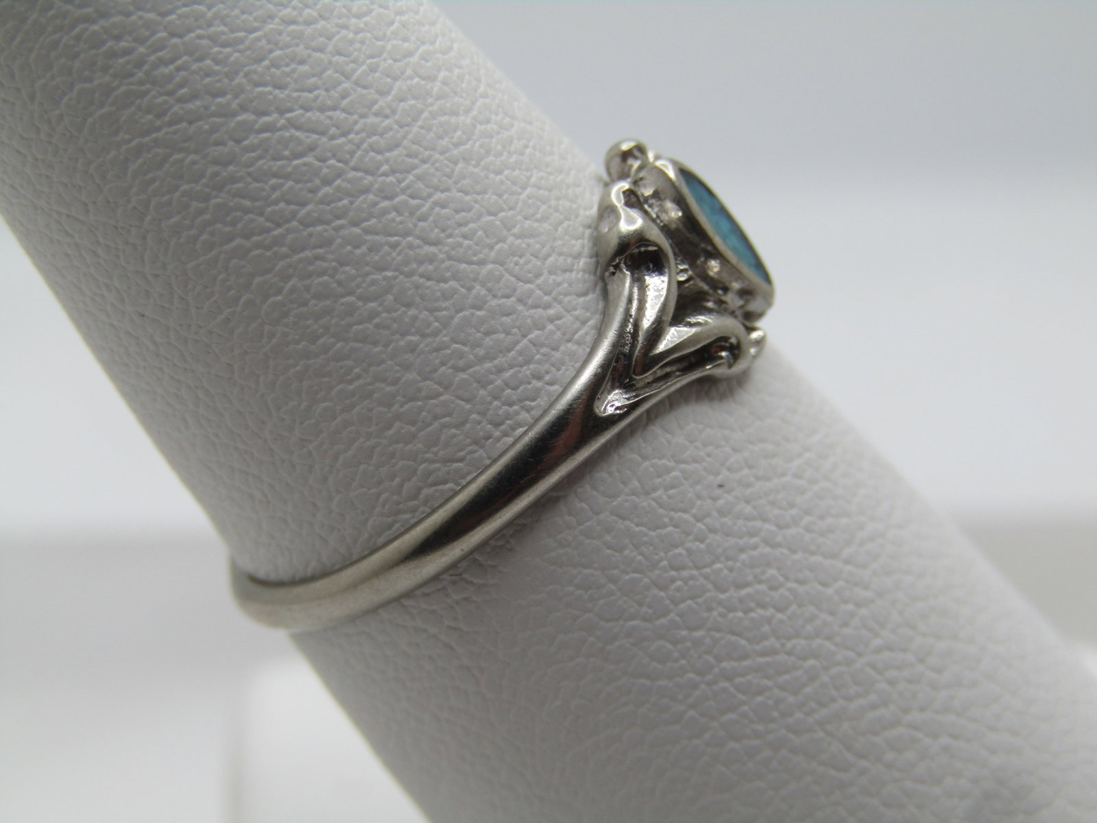 Vintage Southwestern Turquoise Chip Ring, Sz. 7. 1970's-1980's - 3