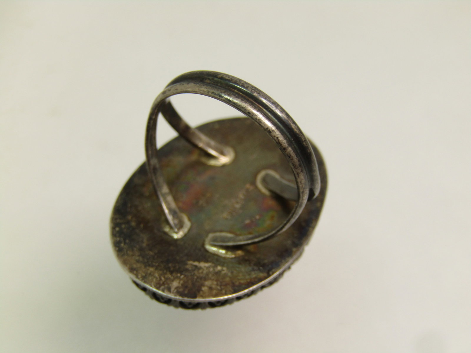 Vintage Sterling Rhodonite Ring, Sz. 6, Southestern themed, 1970's-1980's - 4