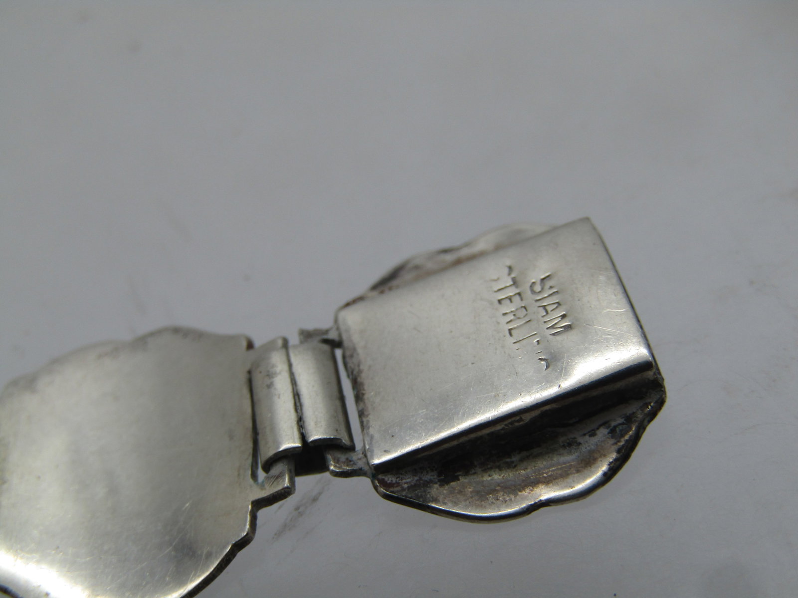 Vintage Sterling Siam/Niello Bracelet, 6.25", 1940's-1950's, Needs Clasp - 5