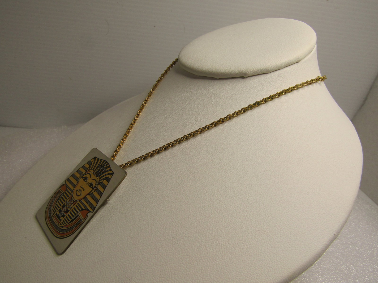 Vintage Damascene Egyptian Necklace/Pendant, 18" Reed & Barton, 1990's - 3