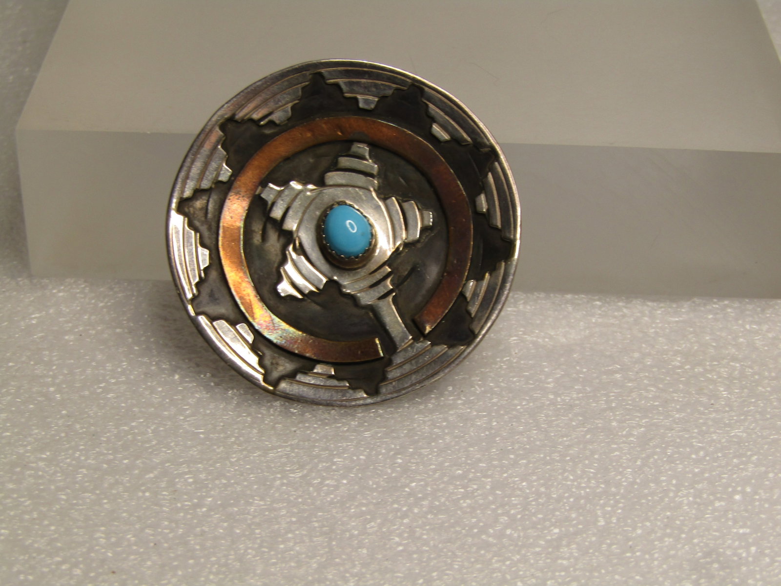 Vintage Sterling & Copper Southwestern Brooch, Pendant, 1970's-1980's, Signed M - 3
