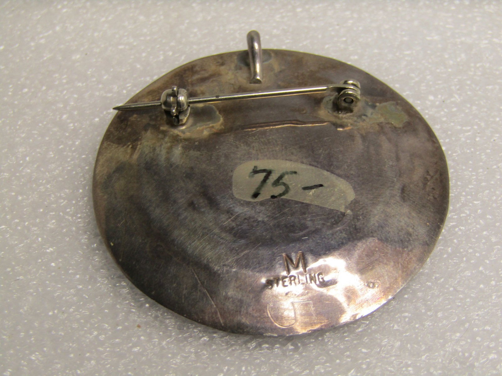Vintage Sterling & Copper Southwestern Brooch, Pendant, 1970's-1980's, Signed M - 5