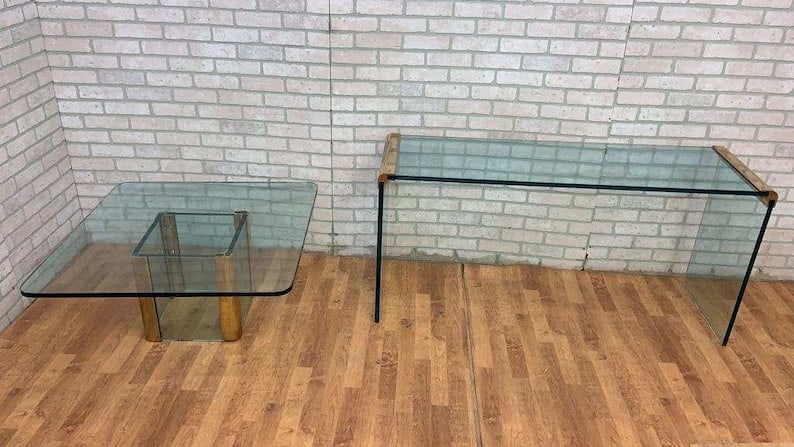 Mid Century Modern Waterfall Coffee Table and Console Table by Leon Rosen for Pace Collection - Set (1 of 8)