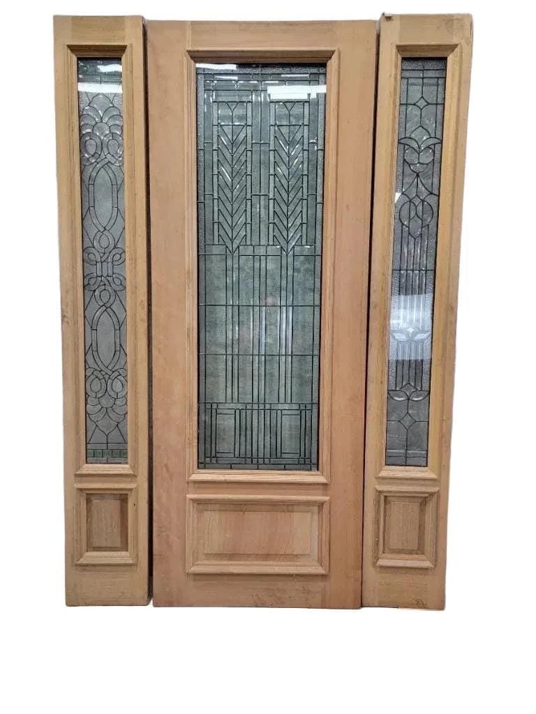Vintage Mahogany Door and Two Sidelights - 2