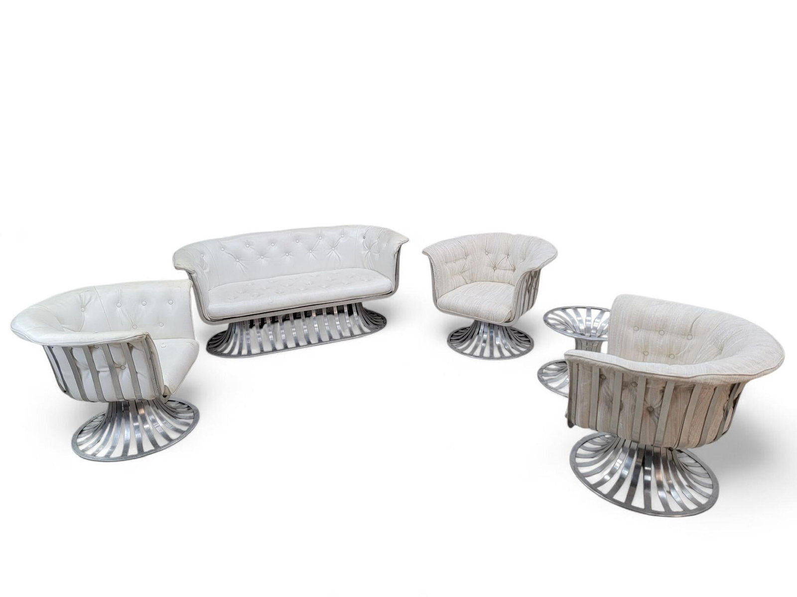 MCM Russel Woodard Extruded Aluminum Outdoor 5 Piece Parlor Set - 2