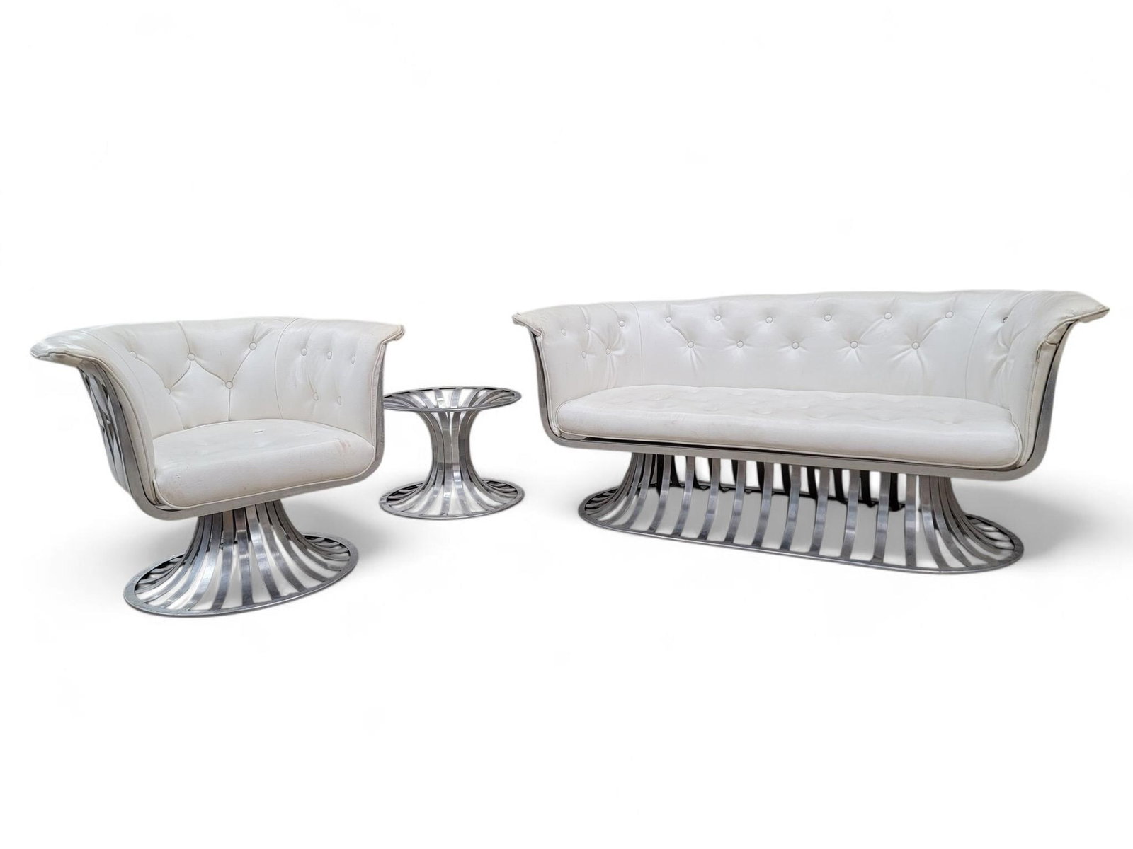 MCM Russel Woodard Extruded Aluminum Outdoor 5 Piece Parlor Set - 7