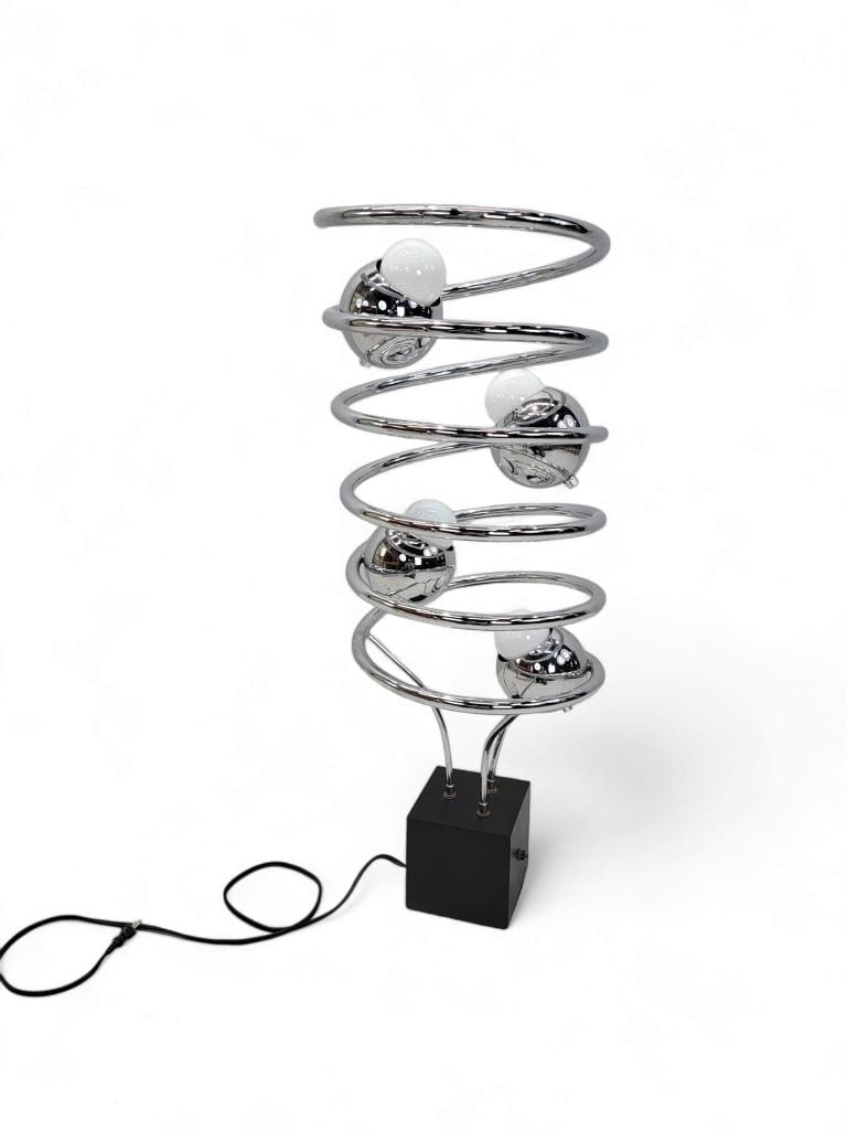 MCM Atomic Space Age Chrome Abstract Table Floor Lamp - 2