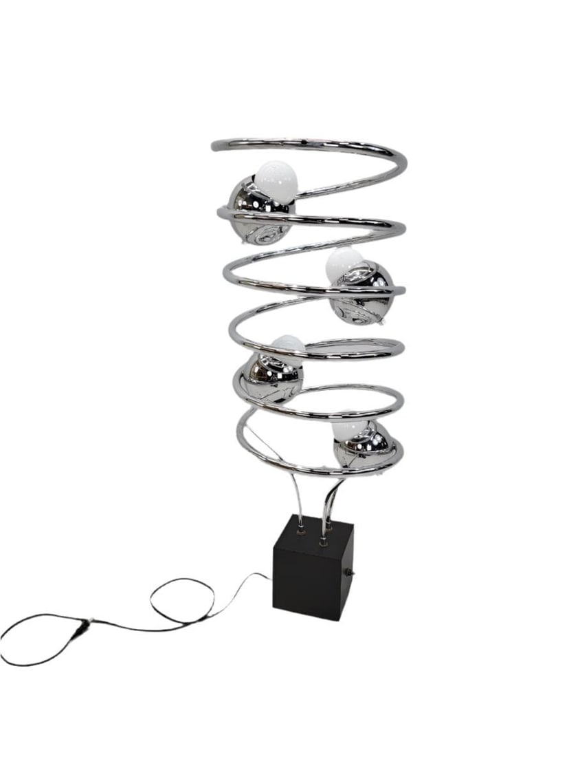 MCM Atomic Space Age Chrome Abstract Table Floor Lamp - 7