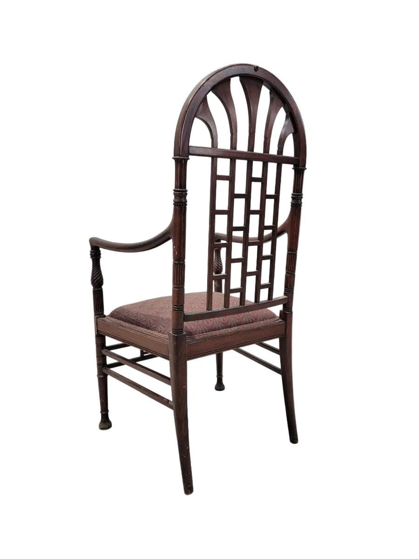 Antique American Aesthetic Carved Mahogany Armchair - 4
