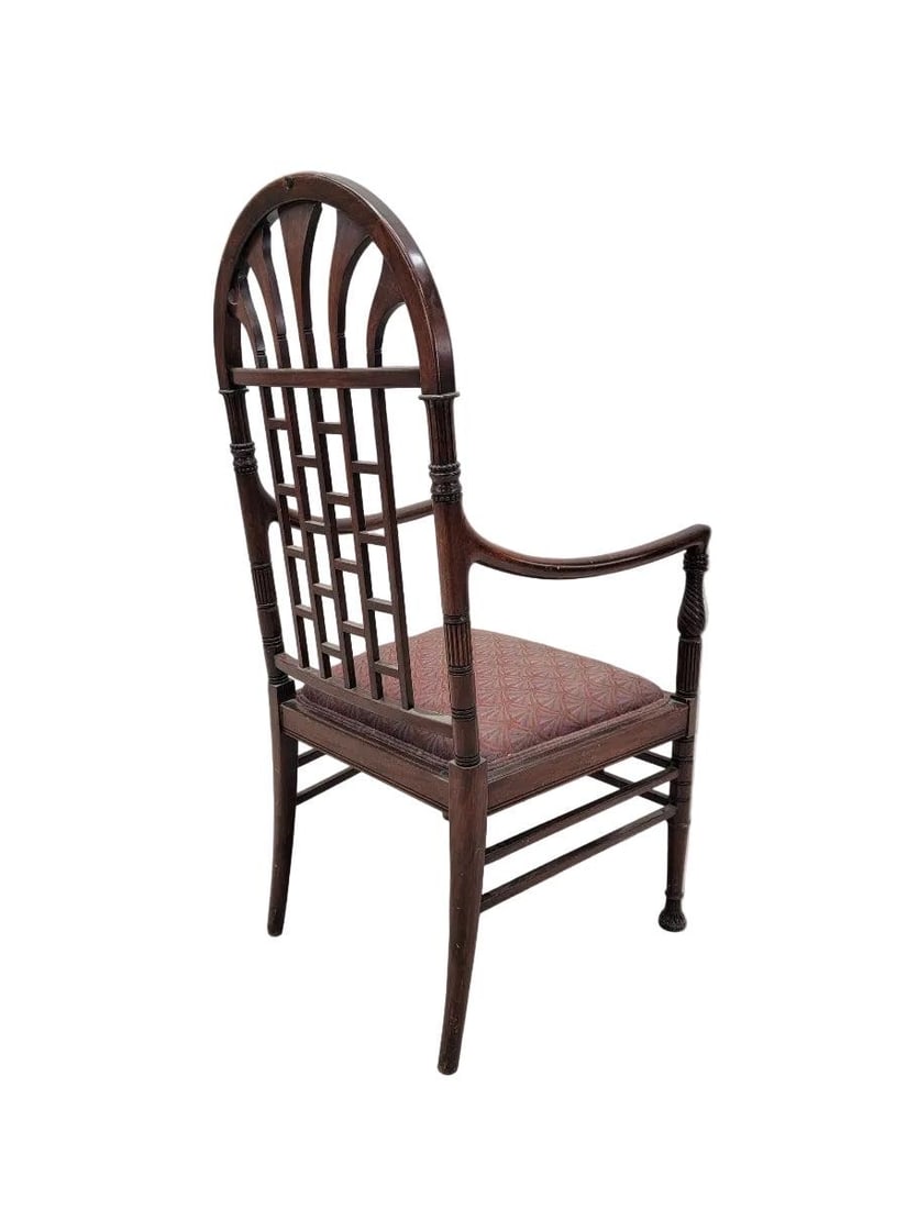 Antique American Aesthetic Carved Mahogany Armchair - 6