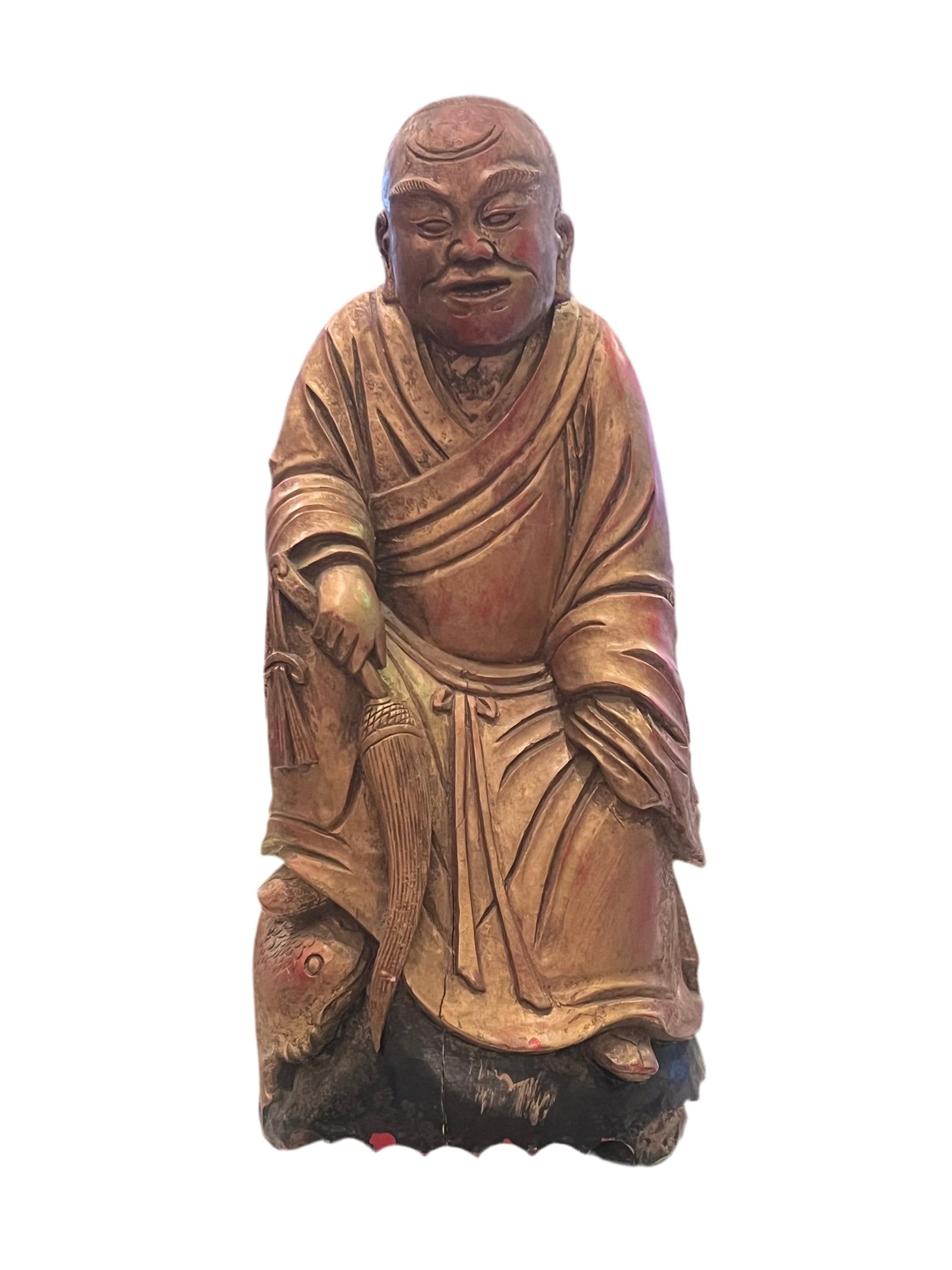 Antique Chinese Carved Monk Figurine - 2