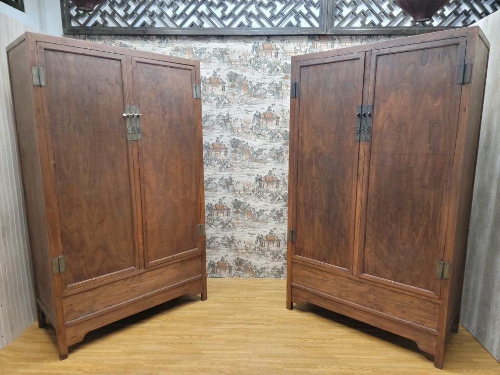 Antique Shanxi Province Elm Armoire Storage Highboy Storage - Pair - 2