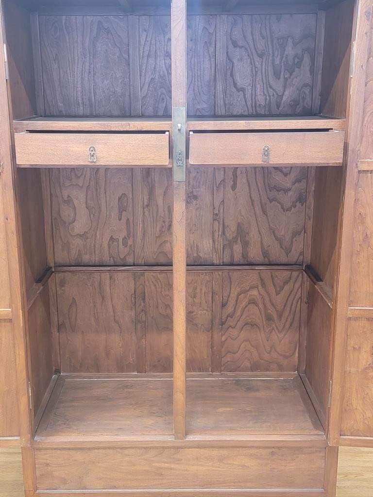 Antique Shanxi Province Elm Armoire Storage Highboy Storage - Pair - 7