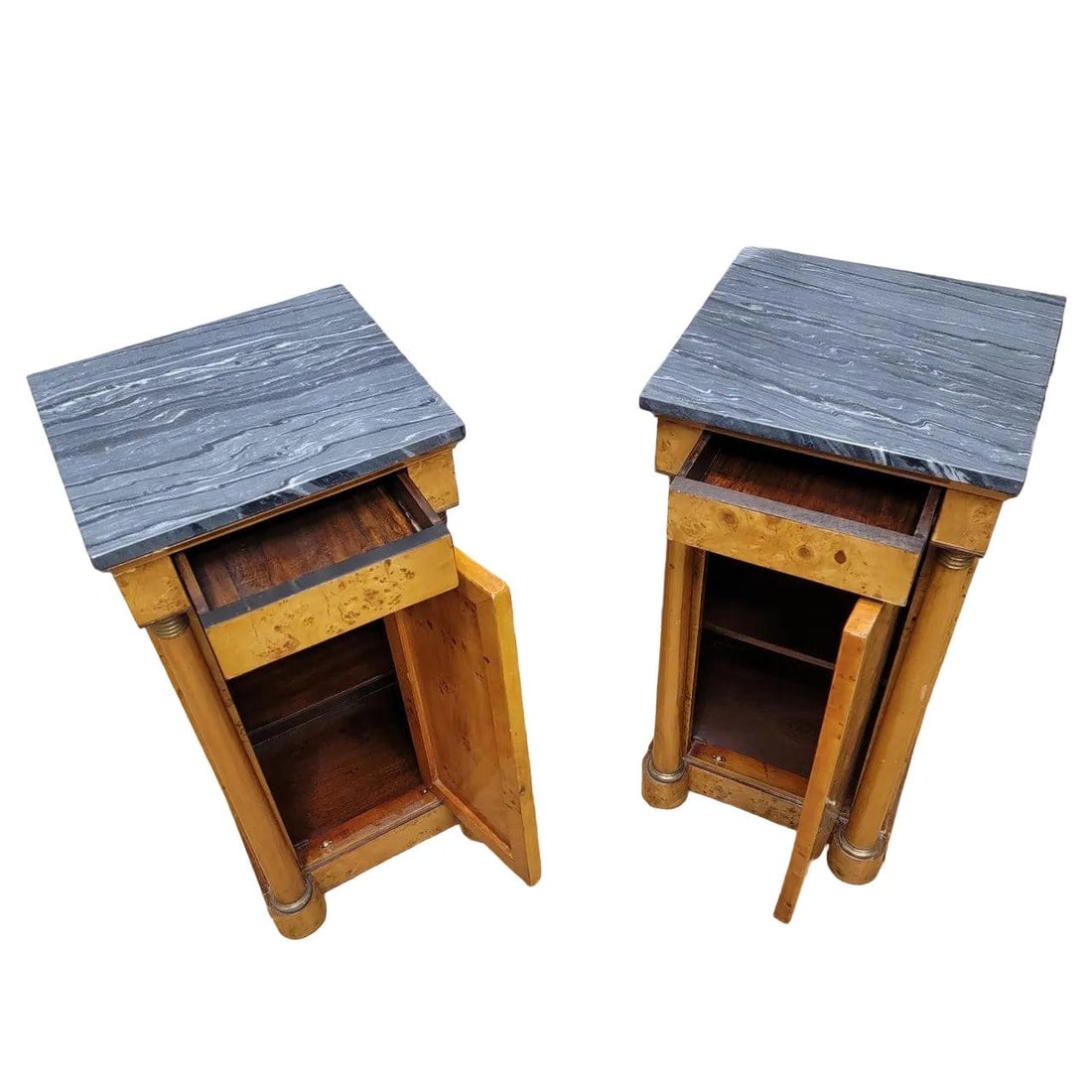 Antique Biedermeier Style Console Table with Two Side Chests - 4