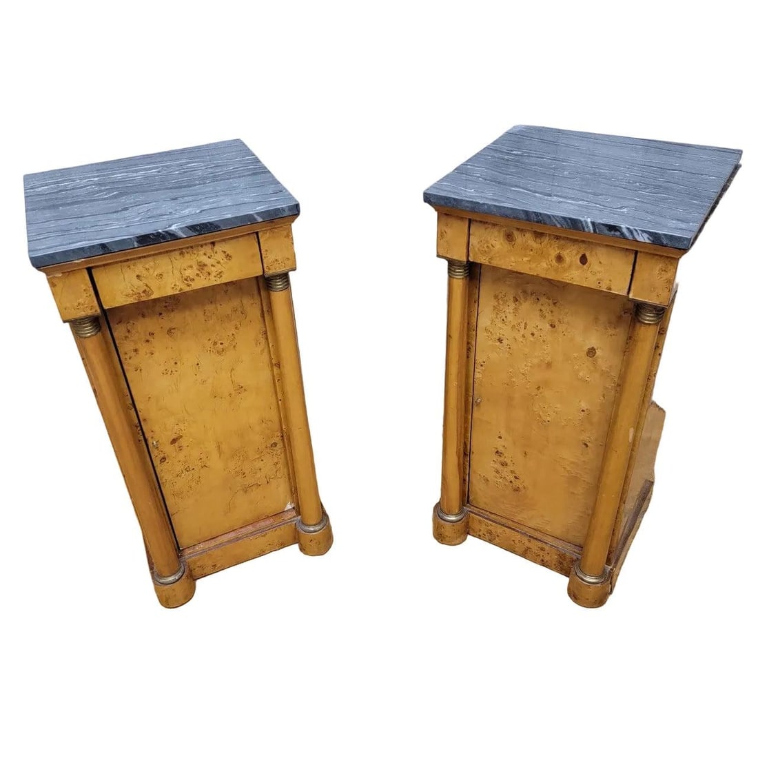 Antique Biedermeier Style Console Table with Two Side Chests - 6