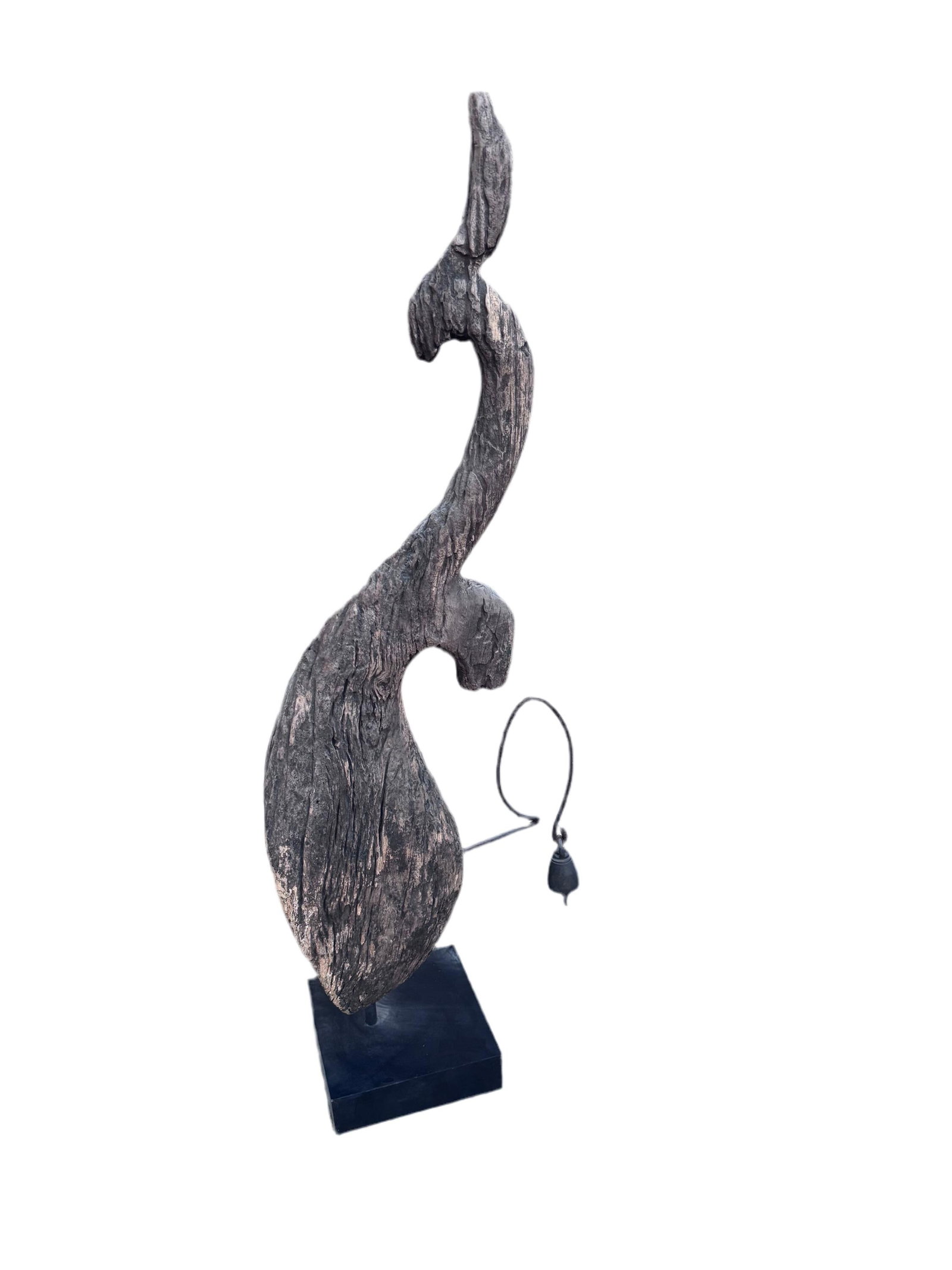 Antique Thai Naga Temple Finial with a Bell - 3
