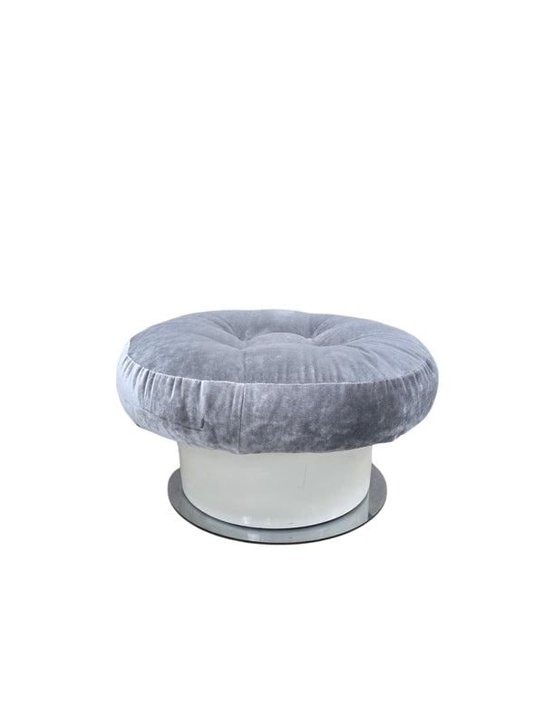 MCM Tufted Velvet Ottoman - 2