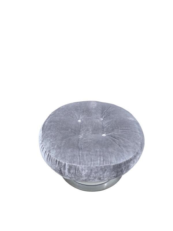 MCM Tufted Velvet Ottoman - 3