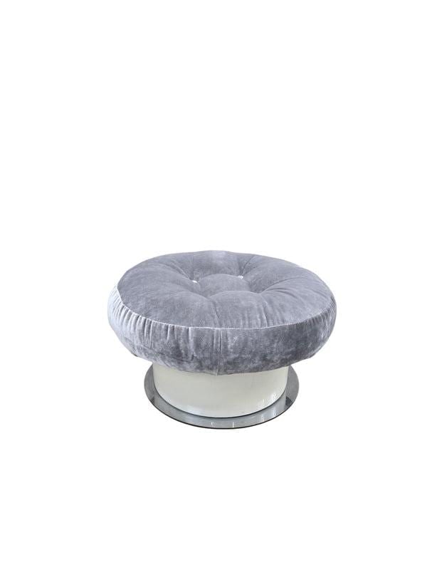 MCM Tufted Velvet Ottoman - 5