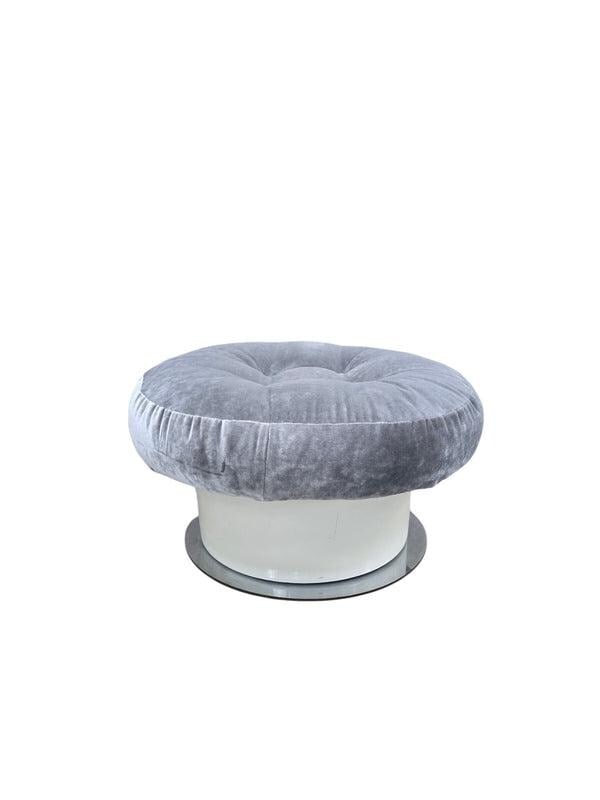 MCM Tufted Velvet Ottoman - 6