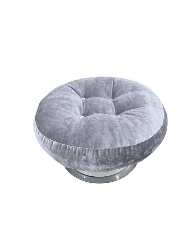 MCM Tufted Velvet Ottoman - 7