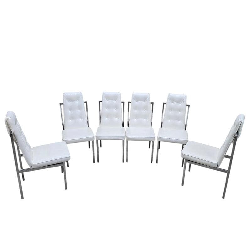 MCM Cal-Style Furniture Mfg. Chrome High Back Dining Chairs – Set of 6 - 2