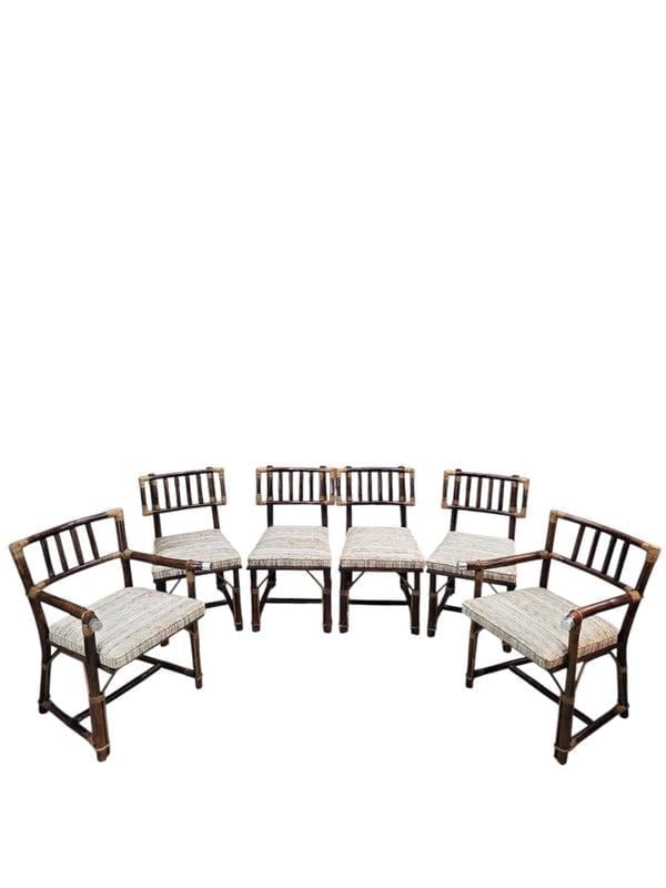MCM John Wisner for Ficks Reed Rattan & Bamboo Dining Chairs, Set of 6 - 2