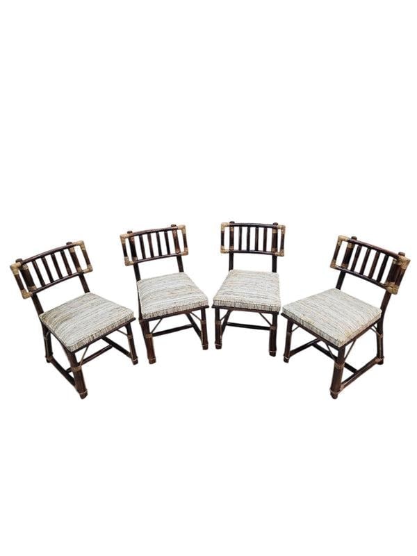 MCM John Wisner for Ficks Reed Rattan & Bamboo Dining Chairs, Set of 6 - 6