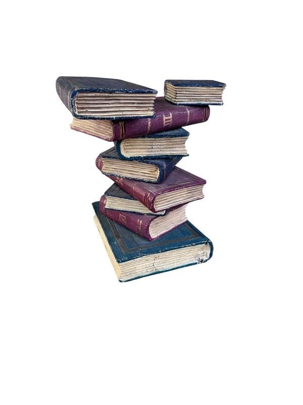 Vintage Regency Style Faux Stacked Book Side Table - 5