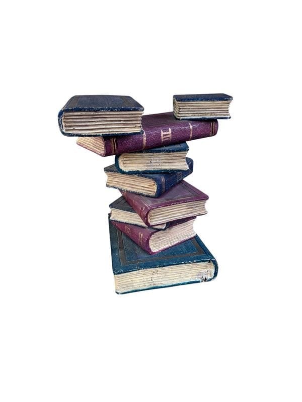 Vintage Regency Style Faux Stacked Book Side Table - 6