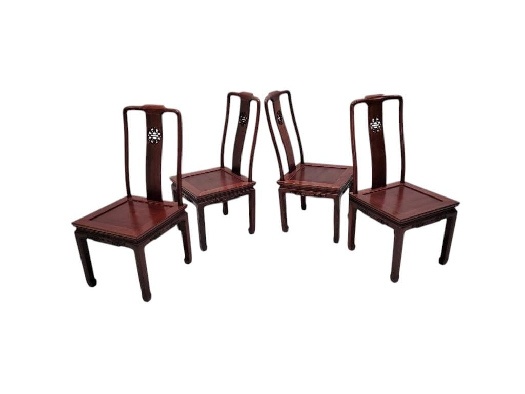 Vintage Asian Rosewood Extending Dining Table and 8 Chair Dining Set - 3
