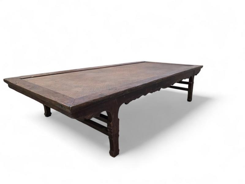 Antique Shanxi Province Ming Dynasty Elm and Rattan Coffee Table - 2