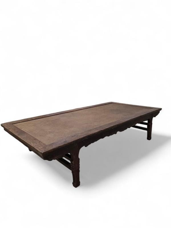 Antique Shanxi Province Ming Dynasty Elm and Rattan Coffee Table - 3