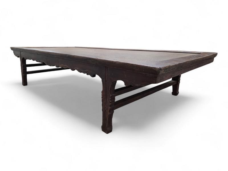 Antique Shanxi Province Ming Dynasty Elm and Rattan Coffee Table - 4