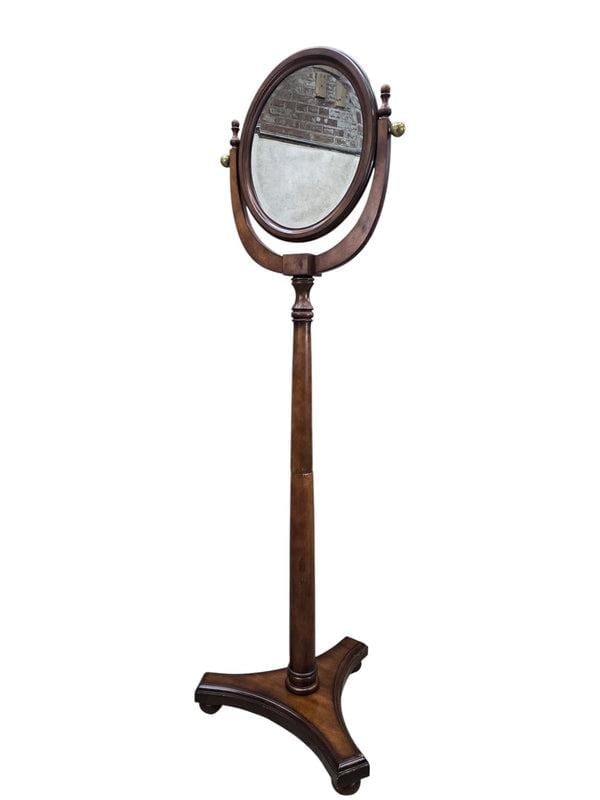 Antique Style Adjustable Pedestal Cheval Shaving Mirror - 2