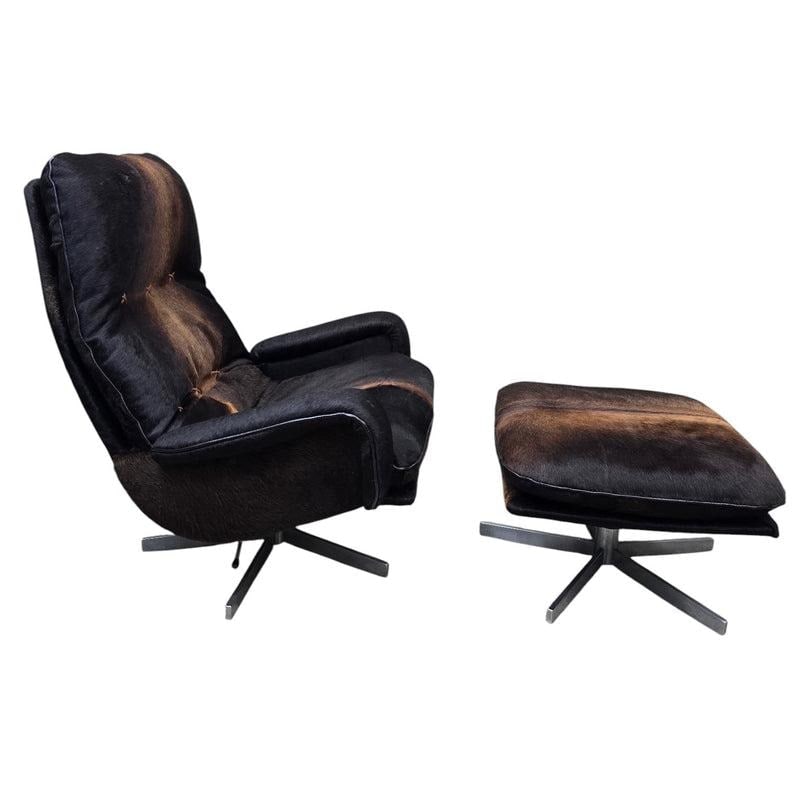 MCM De Sede Lounge Chair and Ottoman Newly Reupholstered - 5